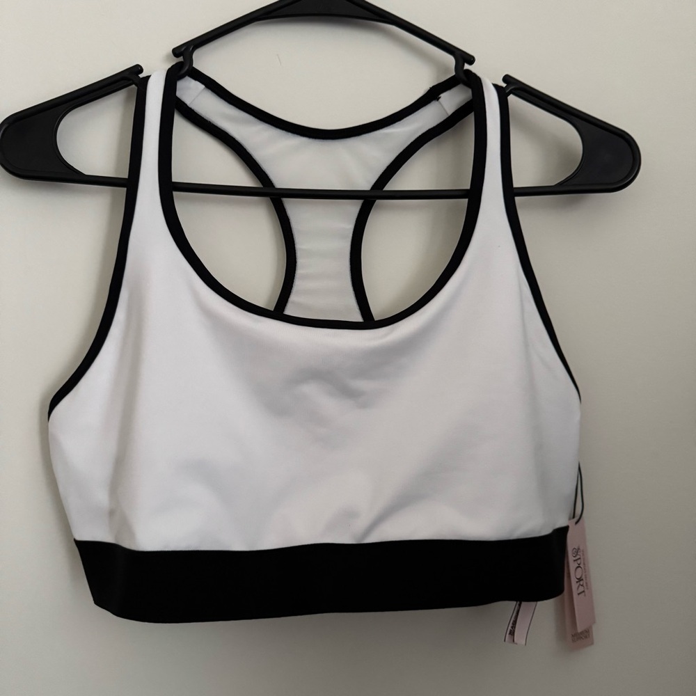 Victoria's Secret Black and White Racerback Sports Bra